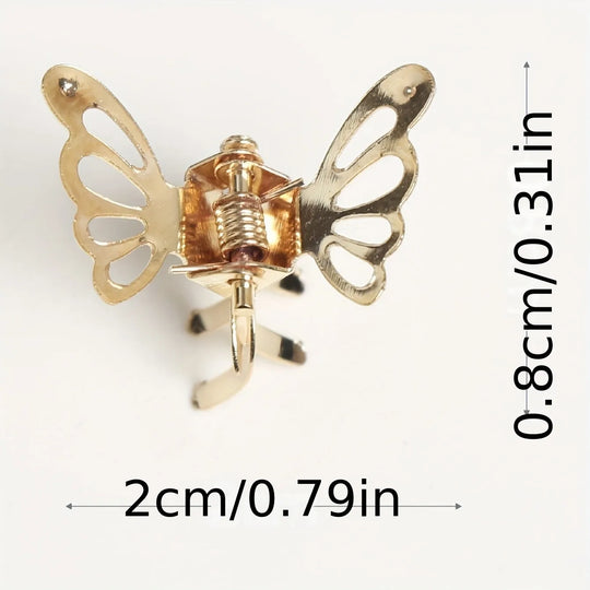 10pcs Mini Hollow Out Butterfly Design Sweet Hair Clip Retro Bangs