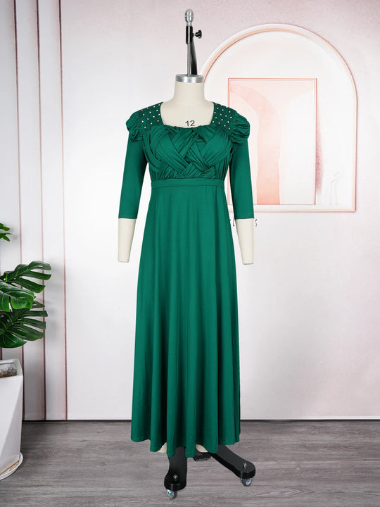 Curvy Elegant African Maxi Dress Half Sleeve Wedding Evening Gown for Women 2026 New Fashion Turkey Muslim Party Dress