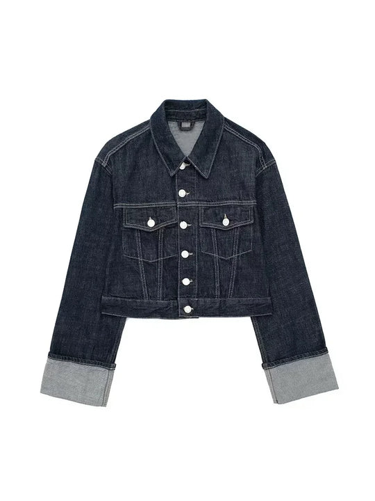 Willshela Women Fashion With Pockets Denim Blue Single Breasted