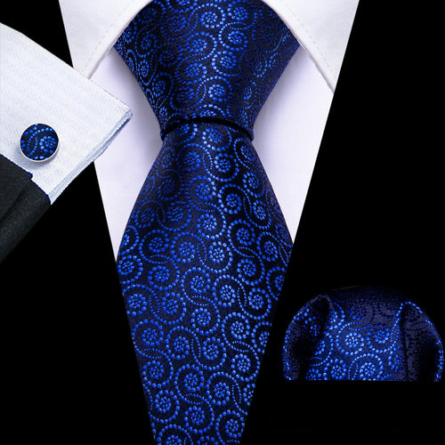 Men Tie Gold Navy Blue Striped Silk Tie 3.4" Jacquard Party