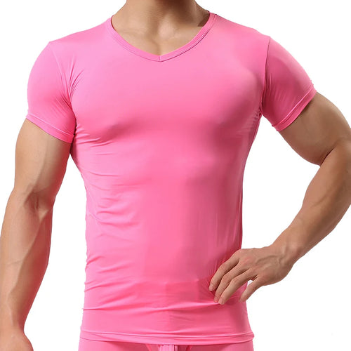 Ice Silk T Shirt for Men Summer Breathable Short Sleeve Tops Men's