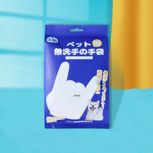 Pet Leave-in Gloves 8 Pieces Cat Bath Cleaning Dog Wet Tissue Dry