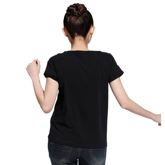 Rhinestone Letter T-Shirt Women O-neck Short Sleeve Women's Tshirts