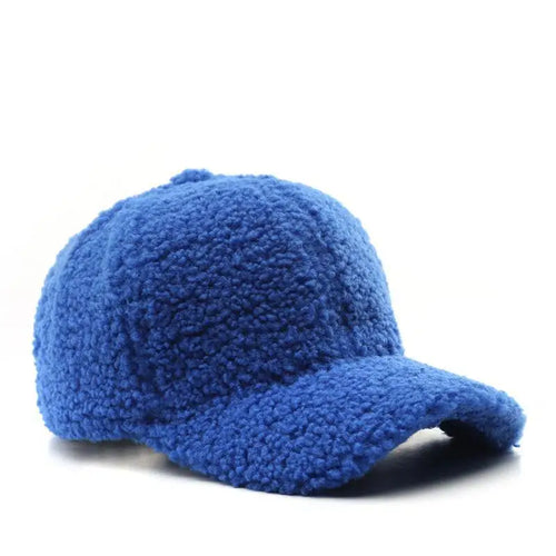 Autumn Winter Baseball Cap Women Artificial Lamb Wool Hats Keep Warm