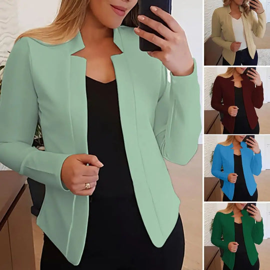 Jacket Blazer Lightweight Cardigan Blazer No Button Thick  Stylish