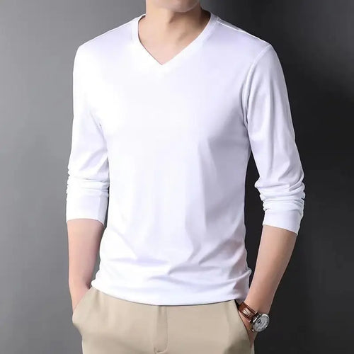 Fashion Luxury Men's Clothing Stylish V-Neck Men's Long Sleeve Casual