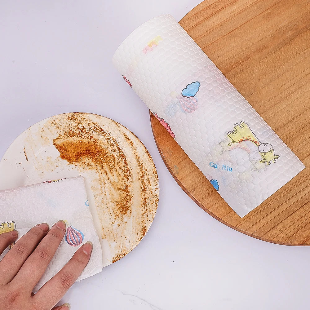 50/100pcs A Roll  Dish Cloth Disposable Rags Non -woven Rag Home Kitchen One-time Dishrag Universal Car Wipe Shoe Cleaning Wipes