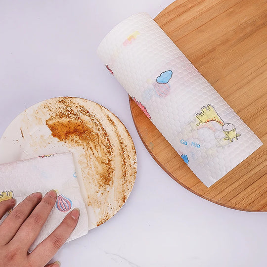 50/100pcs A Roll  Dish Cloth Disposable Rags Non -woven Rag Home Kitchen One-time Dishrag Universal Car Wipe Shoe Cleaning Wipes