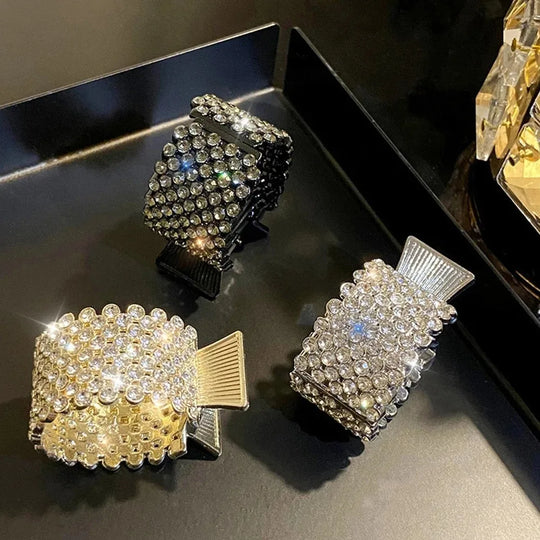 Fashion Pearl Rhinestone Metal Hair Clip Women Girls Mini High