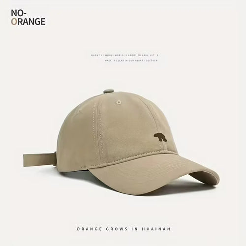 Stylish Bear Embroidered Baseball Cap Sun Protective Breathable