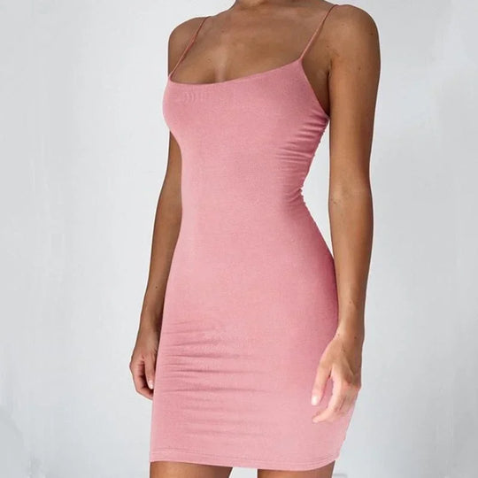Bottom Dress Women Mini Dress Sexy Spaghetti Strap Bandage Backless