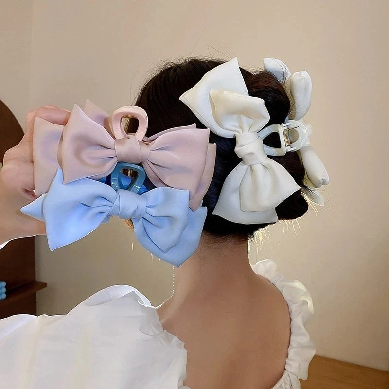 Fashion Women Bow Hairpin Korean Version Of Solid Color Butterfly