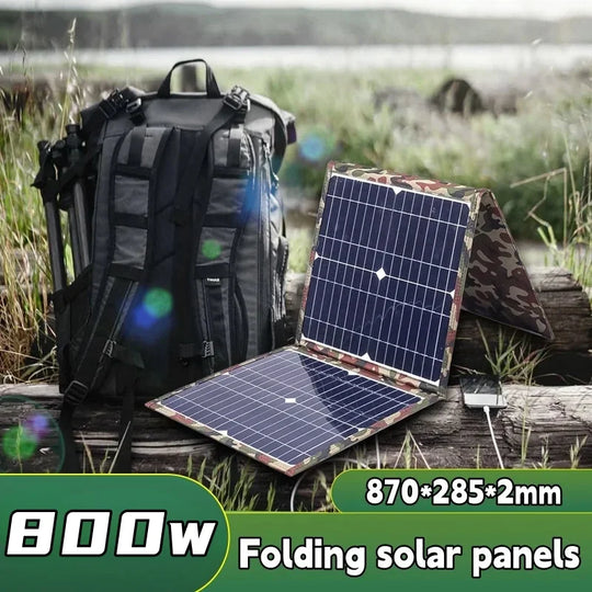 800W Foldable Solar Panel Portable Solar Charger 12v Battery Power