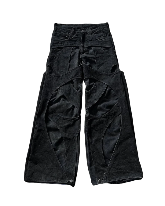 Black Ripped Y2k Baggy Jeans Harajuku Hip Hop High Waist Denim Pants