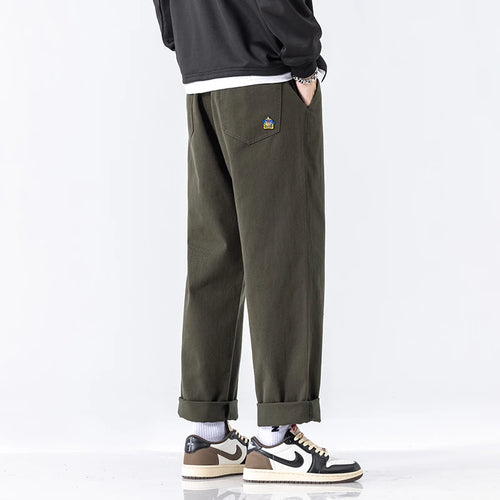 HIQOR Men Casual Pants Fashion Jogger Pant Loose Straight Wide Leg