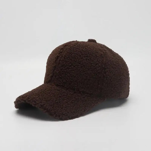Autumn Winter Baseball Cap Women Artificial Lamb Wool Hats Keep Warm
