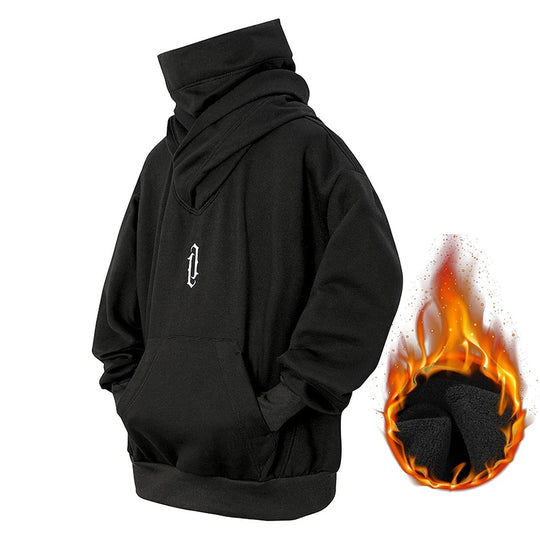 Embroidery Turtleneck Sweatshirt For Men Japanese Ninja Hoodies Autumn
