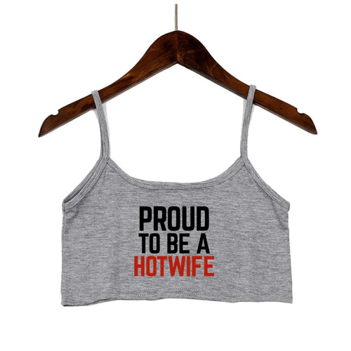 Fashion Women's Sexy Elastic Cotton Camis HOT WIFE Letters Print