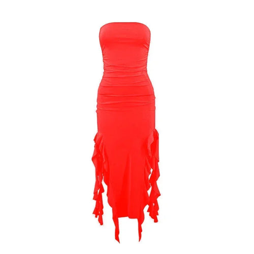 BWQ Long Dresses For Women Slit Sexy Bodycon Sleeveless Jellyfish