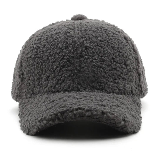 Autumn Winter Baseball Cap Women Artificial Lamb Wool Hats Keep Warm