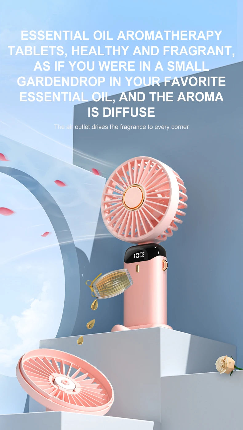 USB Mini Handheld Fan Cooler Portable Small Charging Fan Mini Silent Charging Desk Dormitory Office Student Gifts Long Enduranc