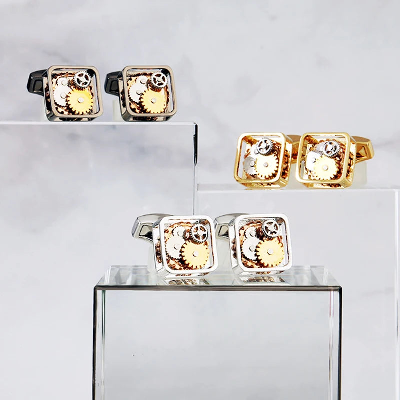 Brand Designer Watch Movement Cufflinks For Mens Business Wedding
