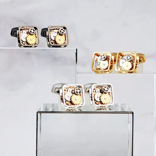 Brand Designer Watch Movement Cufflinks For Mens Business Wedding