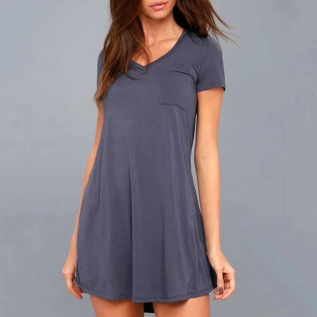 Short Sleeve Summer Dresses Women Casual Loose T shirt Dress