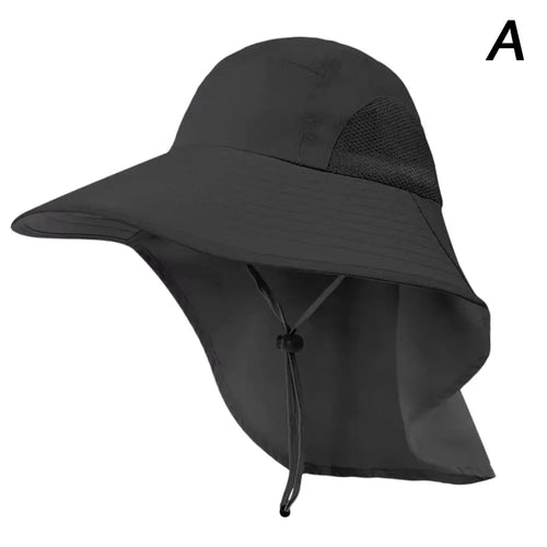 Wide Brim Sun Hat with Neck Flap for men women Adjustable Outdoor