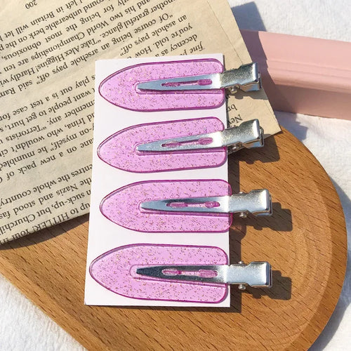 4pcs/set No Bend Seamless Hair Clips Side Bangs Barrette Makeup