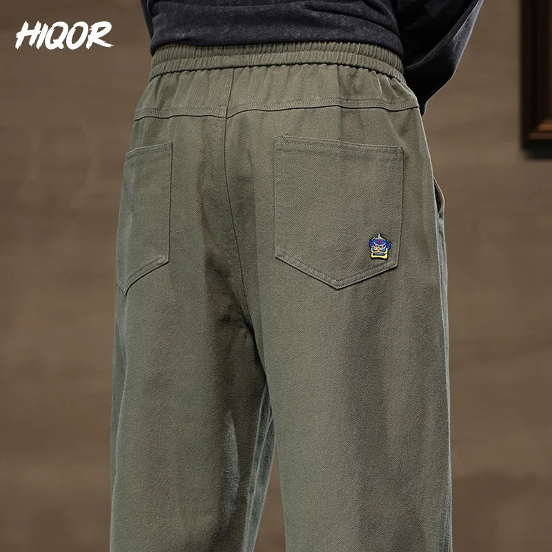 HIQOR Men Casual Pants Fashion Jogger Pant Loose Straight Wide Leg