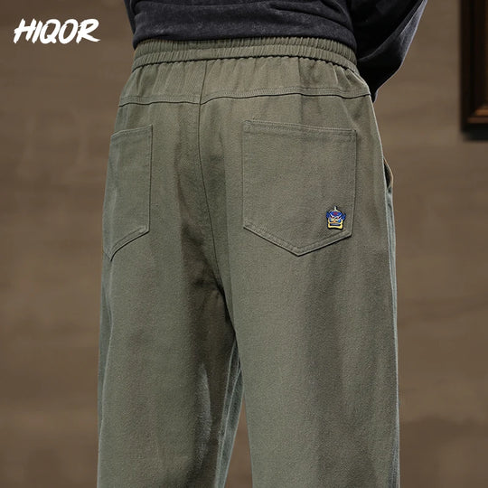 HIQOR Men Casual Pants Fashion Jogger Pant Loose Straight Wide Leg