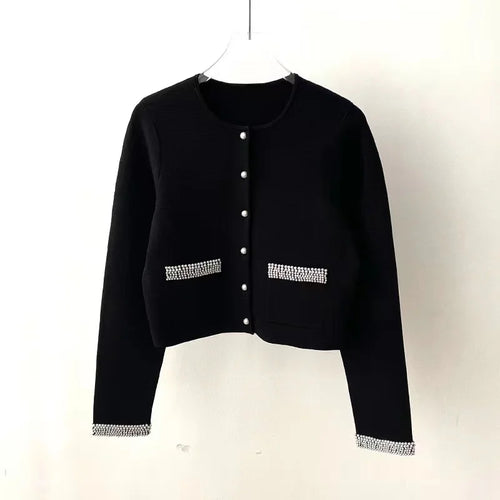 2024 New High Quality French Summer Pearl Decoration Knitted Long