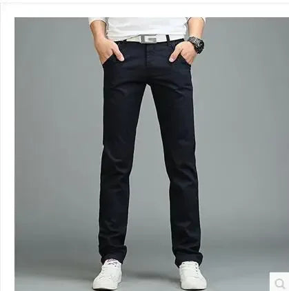 2023 summer New Casual Pants Men Cotton Slim Fit Chinos Fashion Male