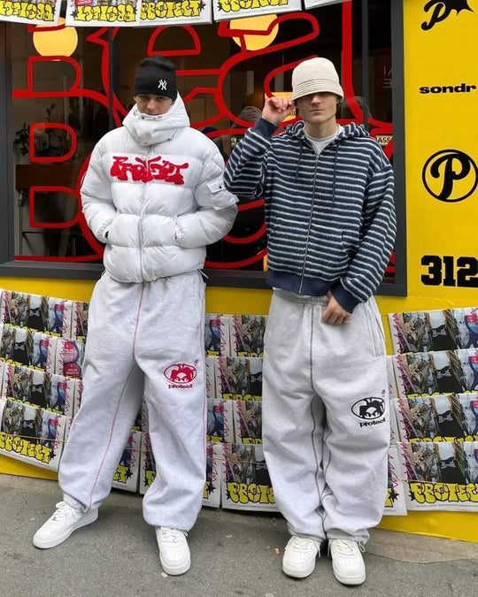 Harajuku Man Long Pants Cargo Streetwear Joggers Men Y2k Casual Police