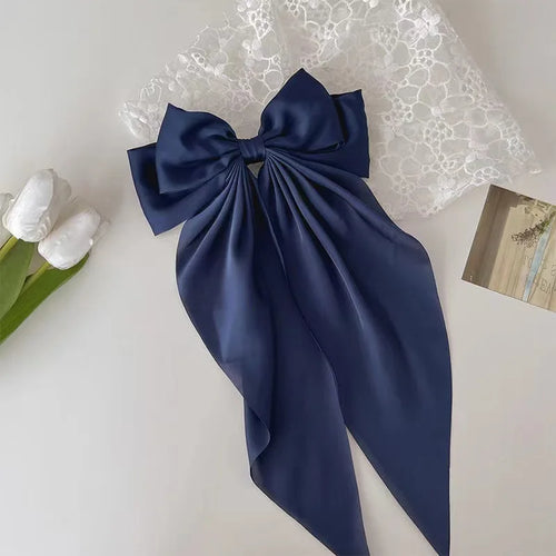 2023 New Women Large Bow Hairpin Summer Chiffon Big Bowknot Stain Bow