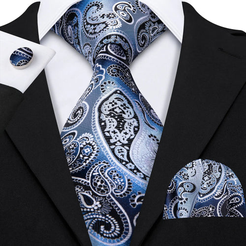 Men Tie Gold Navy Blue Striped Silk Tie 3.4" Jacquard Party