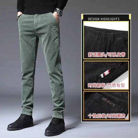 Corduroy Autumn Winter 2022 Men's Stretch Casual Slim Straight Velvet