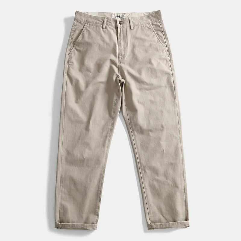 2025 Spring and Autumn New American Retro Woven Twill Chino Cargo