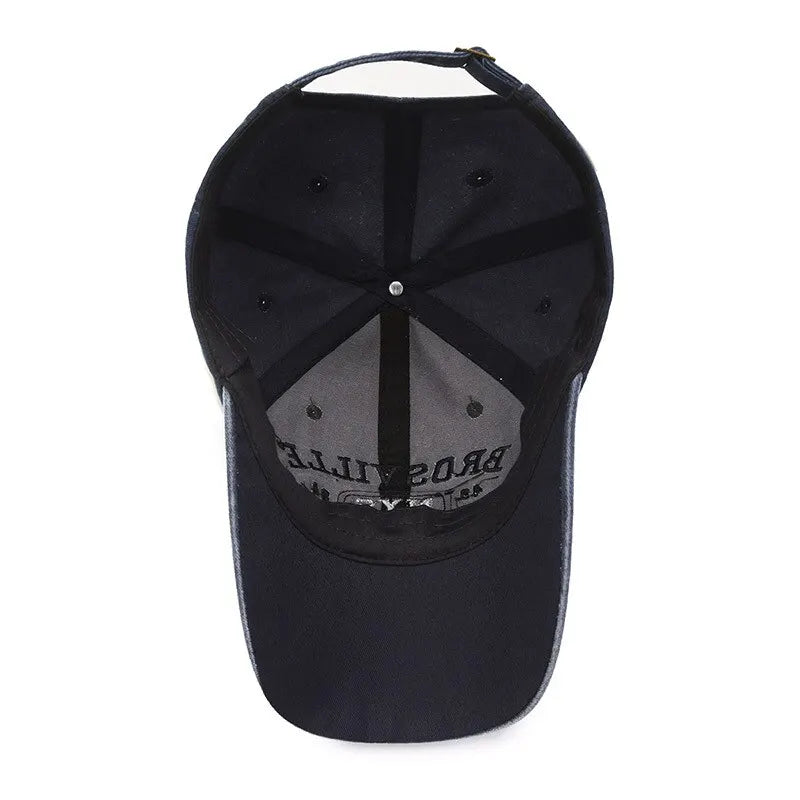 Four Seasons Men Baseball Cap Casual Distressed Washed Cotton Letter