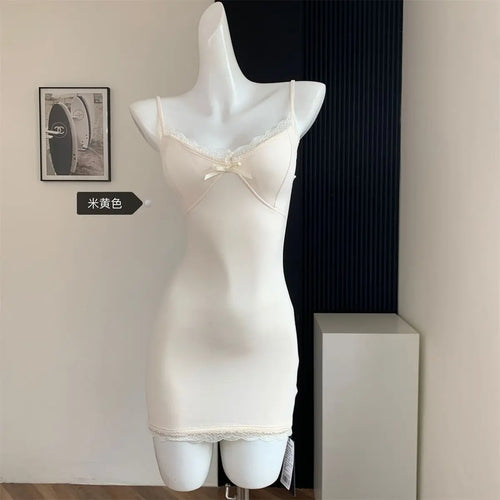 Sleeveless Dresses for Women Sexy Lace Hot Female Bodycon Dress Korean
