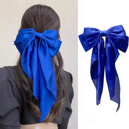 2023 New Women Large Bow Hairpin Summer Chiffon Big Bowknot Stain Bow