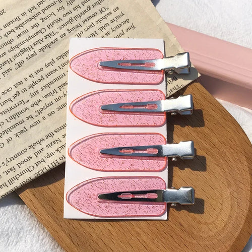 4pcs/set No Bend Seamless Hair Clips Side Bangs Barrette Makeup