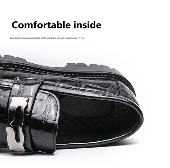 STRONGSHEN Men Oxford Shoes Leather Platform Casual Shoes Comfortable Formal Loafer Business Office Formal Dress Shoes 38-46