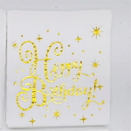 happy birthday Table Paper Napkins Elegant Tissue Beautiful Decor