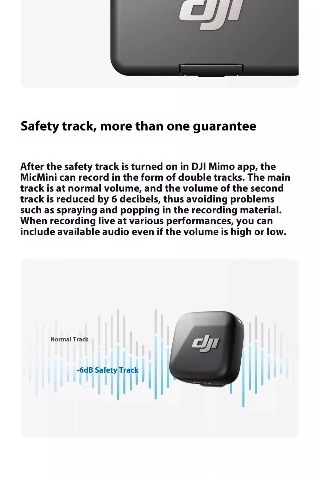 DJI Mic Mini 2TX 1RX add Charging Case Two-Level Active Noise Cancelling 48-Hour Operation High-Quality Audio Stable Transmissio