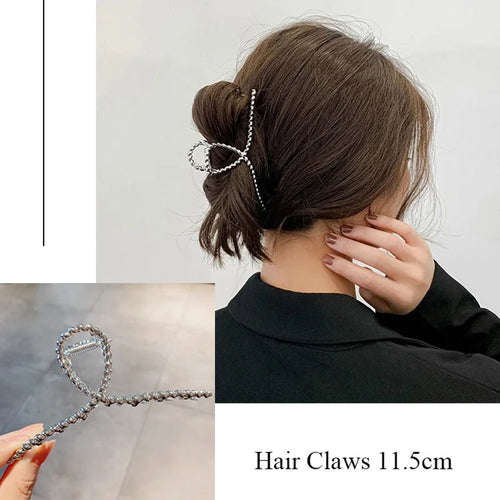 Fashion Metal Hair Claw For Women Gold Silver Color Cross Crab Hair