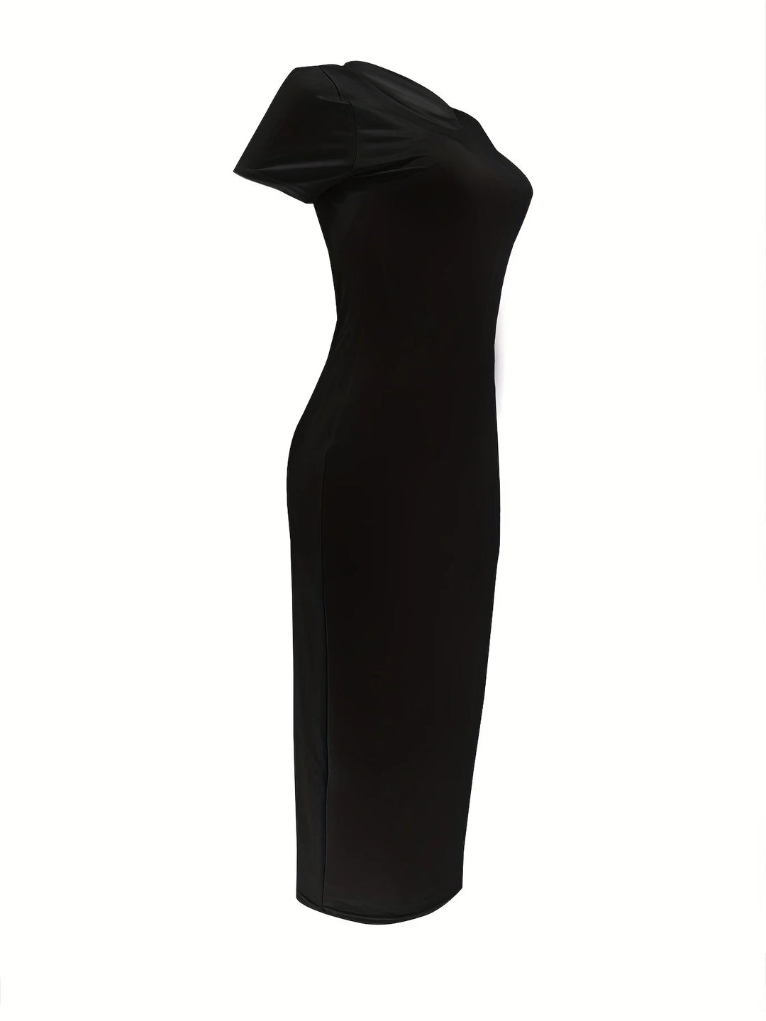 Women's Dress Summer Fashion New Black Solid Color Short-sleeved Pajamas Home Casual Daily Loose Plus Size Dress Clothing