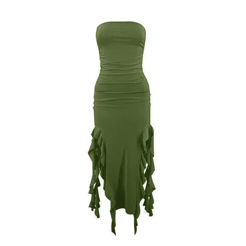 BWQ Long Dresses For Women Slit Sexy Bodycon Sleeveless Jellyfish