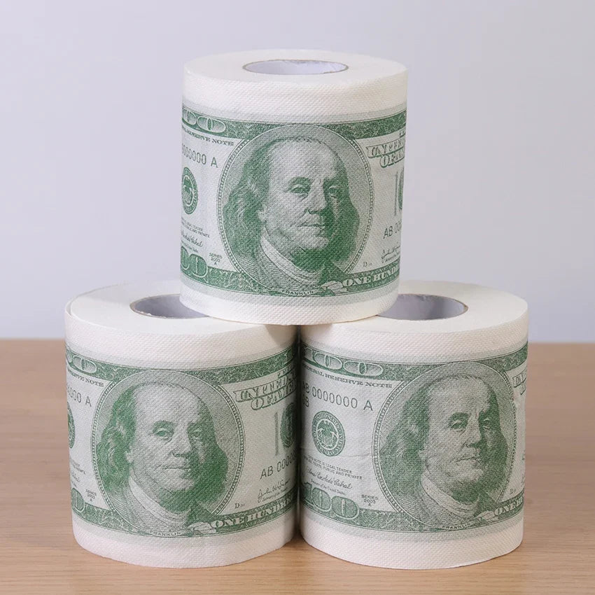 1 Roll Home Supplies Wood Pulp One Hundred Dollars Printed Rolling